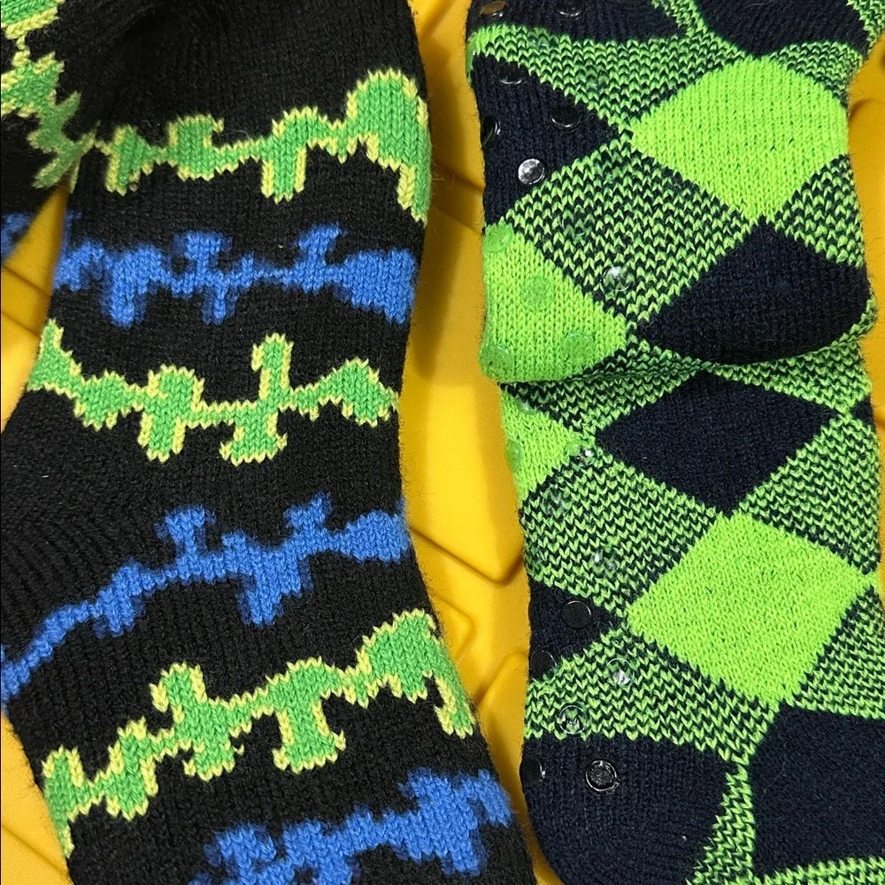 Bundle of 3 Boy Cozy‎ Cabin Youth Gripper Socks and Gloves Thick Warm Gift